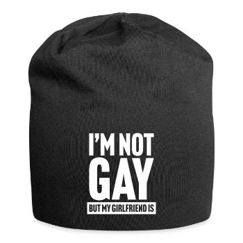 I'm not gay but my girlfriend is - Jersey Beanie - black - Front