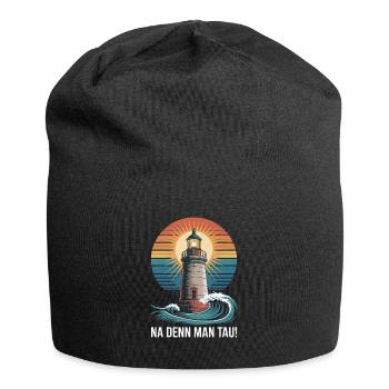 Leuchtturm Abenteuer Na Denn Man Tau - Jersey-Beanie - Schwarz - Vorne