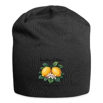 Sunshine & Citrus Lemon Summer Holiday - Jersey Beanie - black - Front