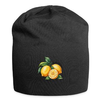 Sunshine & Citrus Lemon Summer Holiday - Jersey Beanie - black - Front