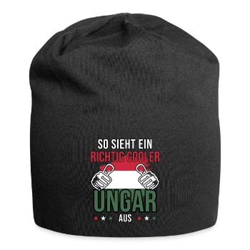 Ungarn - So sieht ein richtig cooler Ungar aus - Jersey-Beanie - Schwarz - Vorne