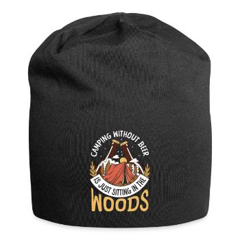 Camping Ohne Bier Sitzt Nur Im Wald - Jersey-Beanie - Schwarz - Vorne