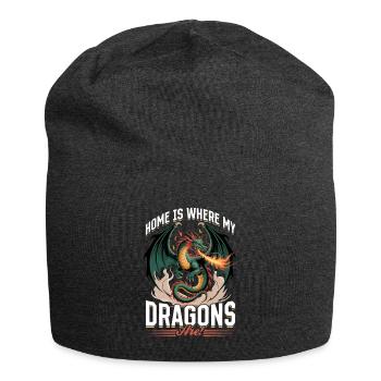 Fantasy Dragon Mythical Creatures - Jersey Beanie - charcoal grey - Front