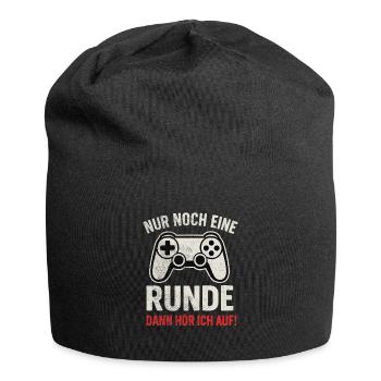 Nur noch eine Runde Gaming - Jersey-Beanie - Schwarz - Vorne