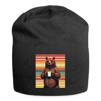 Grim Bear Coffee Mug Bears Coffee Tired - Jersey Beanie - black - Front