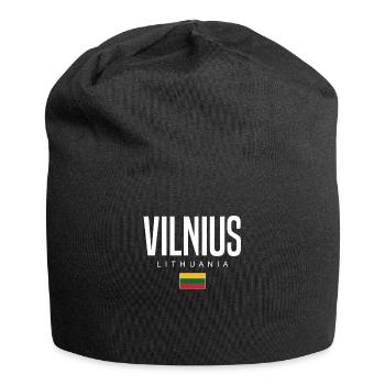 Vilnius, Lituanie - Bonnet en jersey - noir - Devant