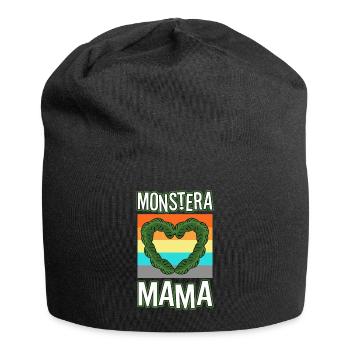 Monstera Mama - Jersey Beanie - black - Front