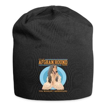 Lévrier afghan chien cadeau - Bonnet en jersey - noir - Devant