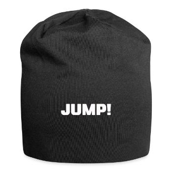 Bold JUMP! Motivational Typography Design Bold - Jersey Beanie - black - Front