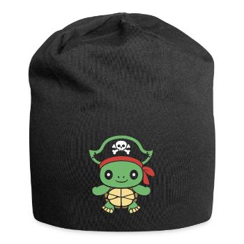 Pirat - Jersey-Beanie - Schwarz - Vorne