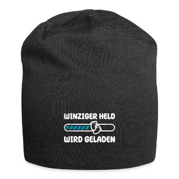 Zukünftige Mama WINZIGER HELD WIRD GELADEN Lustig - Jersey-Beanie - Anthrazit - Vorne