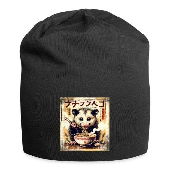 Ramen Opossum Grunge Poster Style - Jersey Beanie - black - Front
