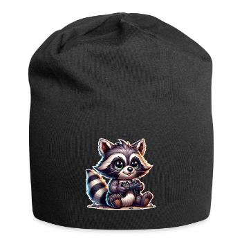 Raccoon Gamer - Bonnet en jersey - noir - Devant