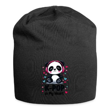 K-Pop in My Heart Cute Panda - Jersey Beanie - black - Front