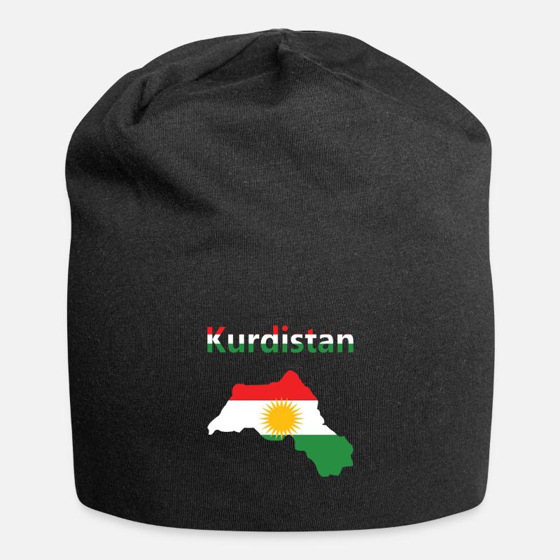 Kurdistan Flag Bakur Bashur Rojava Rojhlt Newroz - Jersey Beanie - black