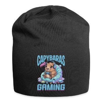 Gamer Gaming Capybara Video Game - Jersey Beanie - black - Front