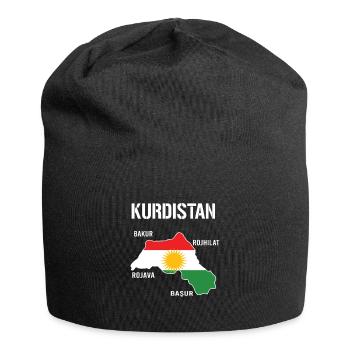 Kurdistan Flagge Bakur Bashur Rojava Rojhlt Newroz - Jersey-Beanie - Schwarz - Vorne
