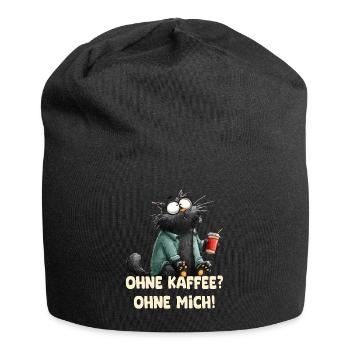 Ohne Kaffee ohne Mich - Jersey-Beanie - Schwarz - Vorne