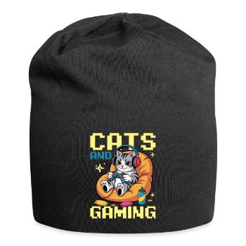 Gamer Gaming Cat Video Game - Jersey-Beanie - Schwarz - Vorne