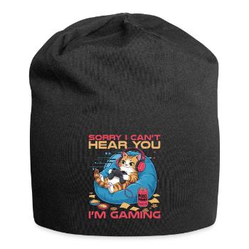Gamer Gaming Cat Video Game - Jersey-Beanie - Schwarz - Vorne