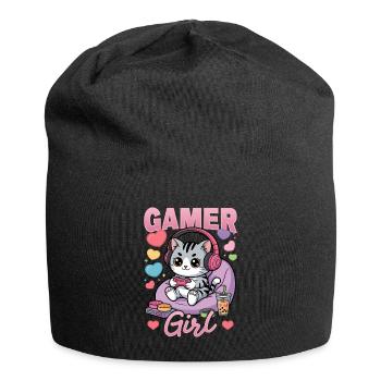 Gamer Gaming Cat Video Game - Jersey-Beanie - Schwarz - Vorne