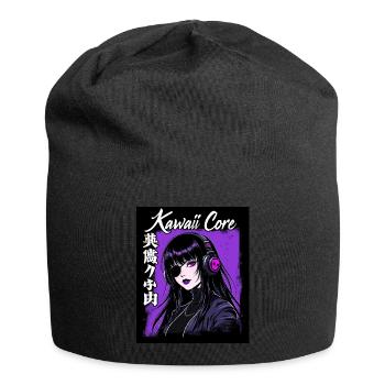 Cyberpunk Girl Kawaii Core - Jersey Beanie - black - Front