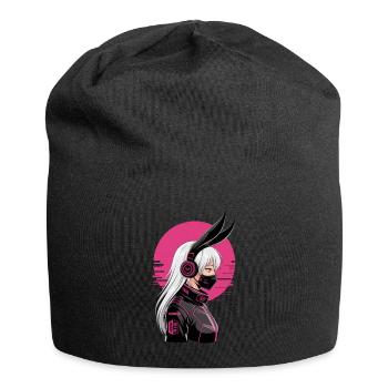 Futuristische Cyberpunk Girl - Jersey-Beanie - Schwarz - Vorne