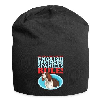 English Springer Spaniel Hund Geschenke - Jersey-Beanie - Schwarz - Vorne