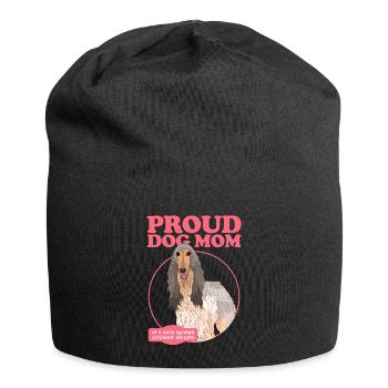 Lévrier afghan maman chien maman cadeau - Bonnet en jersey - noir - Devant