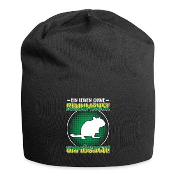 Life without gerbil Rodent Gerbil - Jersey Beanie - black - Front