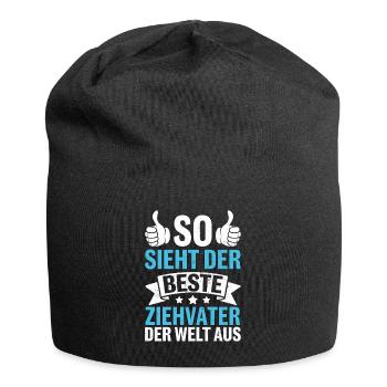 So Sieht Der Beste Ziehvater Der Welt Aus - Jersey-Beanie - Schwarz - Vorne