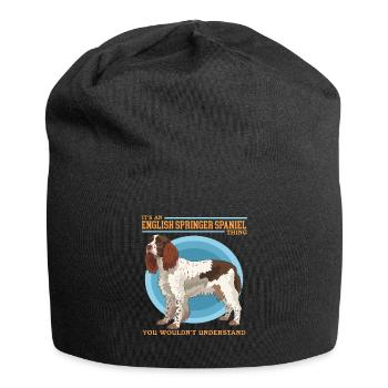 English Springer Spaniel Hund Geschenk - Jersey-Beanie - Schwarz - Vorne