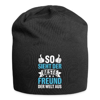 So Sieht Der Beste Freund Der Welt Aus - Jersey-Beanie - Schwarz - Vorne