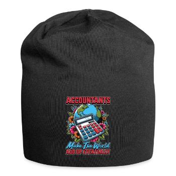 Les comptables comptables font la feuille de calcul du monde - Bonnet en jersey - noir - Devant