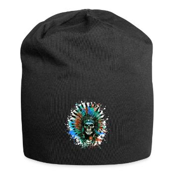 Crâne de chef indien - Bonnet en jersey - noir - Devant