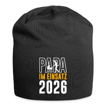 Vaterschaft PAPA IM EINSATZ 2026 LUSTIG - Jersey-Beanie - Schwarz - Vorne