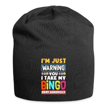Bingo Bingo Soirée Bingo Carte Bingo Tour - Bonnet en jersey - noir - Devant