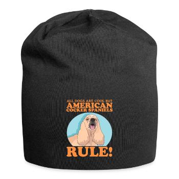 Cocker américain épagneul chien cadeaux - Bonnet en jersey - noir - Devant
