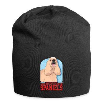 Cocker américain Spaniel cadeau - Bonnet en jersey - noir - Devant