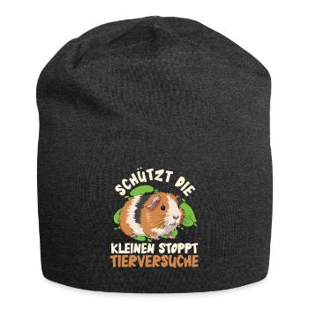 Tierwohl SCHÜTZE DIE KLEINEN STOPPT TIERVERSUCHE - Jersey-Beanie - Anthrazit - Vorne
