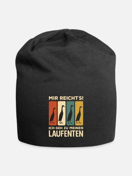 Mir Reicht's Ich Geh Zu Meinen Laufenten - Jersey-Beanie - Schwarz
