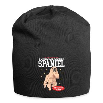 Cocker américain épagneul chien cadeaux - Bonnet en jersey - noir - Devant