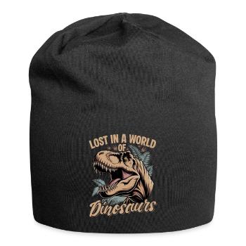 Dinosaur T-Rex kids - Jersey Beanie - black - Front