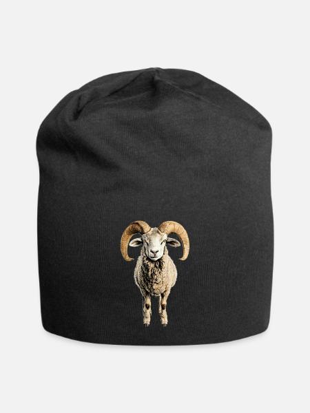 Bélier mouflon Bélier Mouton sauvage Mouton mâle - Bonnet en jersey - noir