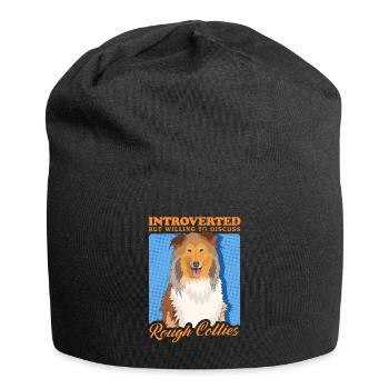 Collie Collie Longhair Dog Rough Collies Cadeau - Bonnet en jersey - noir - Devant
