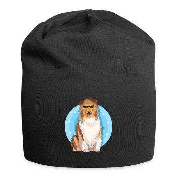 Collie Dogs Longhair Collie Rough Collies Gift - Jersey Beanie - black - Front