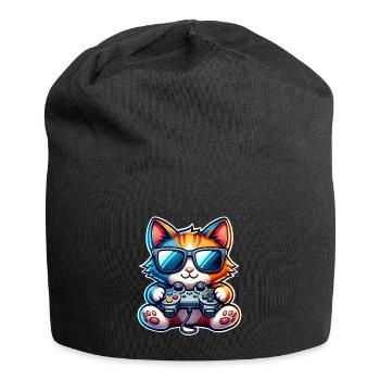 Cat Gaming Gamer - Bonnet en jersey - noir - Devant