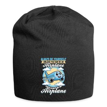 Airplane Kids Travel Pilot Toddler - Jersey Beanie - black - Front
