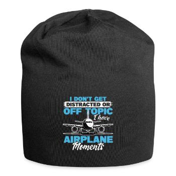 Airplane Kids Travel Pilot Toddler - Jersey Beanie - black - Front