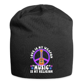 Love is my weapon, music is my religion. - Jersey Beanie - black - Front